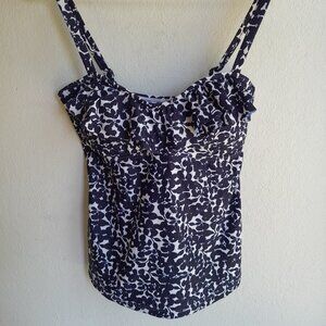 4/$20 sale Island Escape Women's Bella Floral Tahiti Tankini Swim Top Swimsuit 8